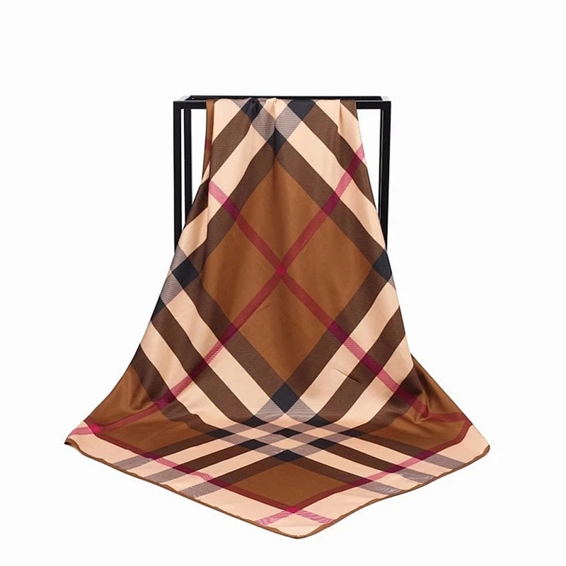 Custom Fashion Spring Ladies Neck Scarf Digital 100% Satin Silk Square Scarf