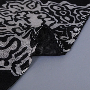 Winter Black Warm Shawls Fine Wool Shawl 100% Cotton Voile Scarf