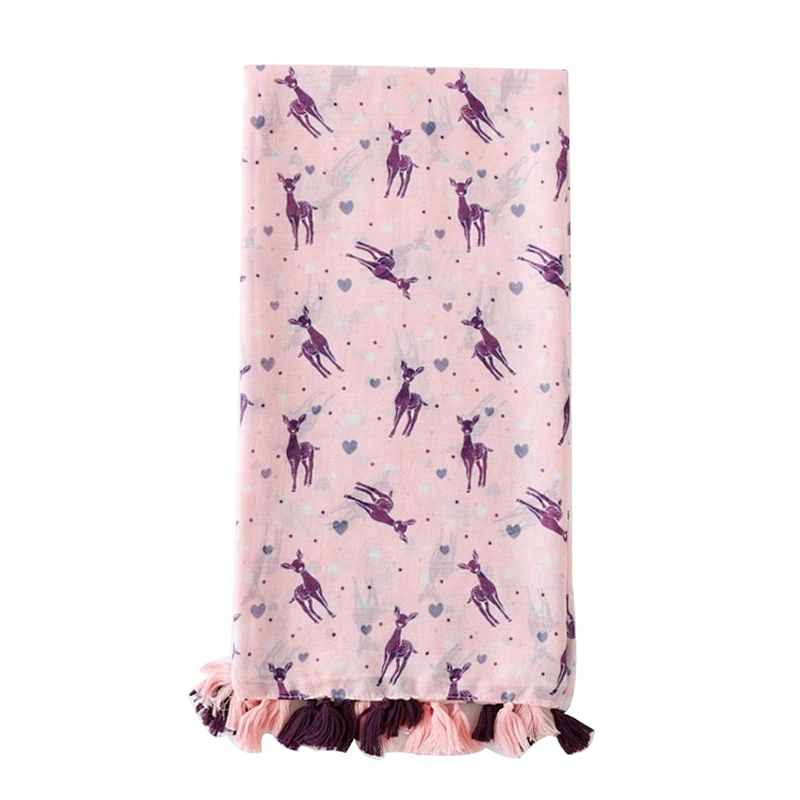 New style colorful deer print pattern lady's scarf