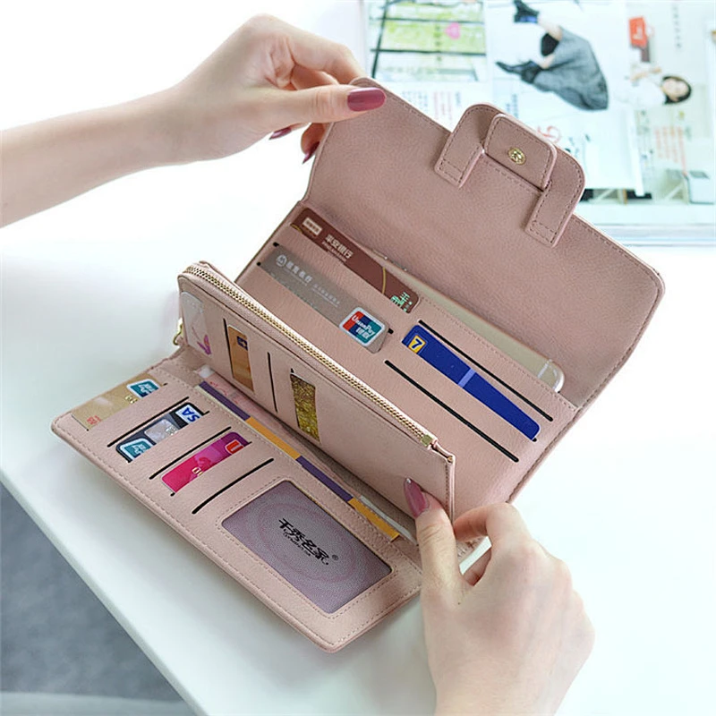 2019 New Fashion Leather Woman/Girls Credit card Wallet Long Wallet