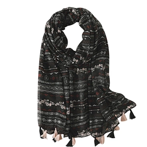Artistic style new tassel shawl seaside travel scarf
