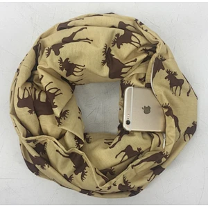 Christmas cute moose print zipper pocket scarf