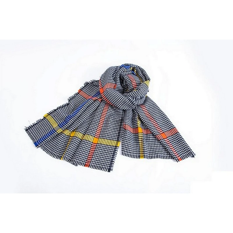 Colorful plaid fashion scarf women autumn and winter fringe patchwork warm neck shawl