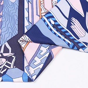 Clothes ladies plain square hijab polyester silk scarf