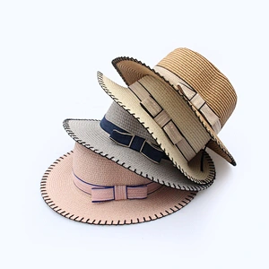 Summer Style Sun Hat Beach Caps Women Wide Brim Breathable Bowler Round Bucket Straw Beach Hat