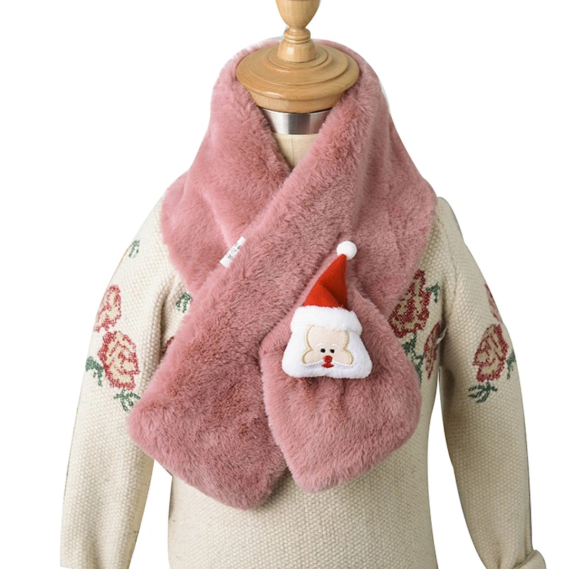 Autumn and winter children's scarf christmas Santa Claus creative cartoon pattern warm scarf