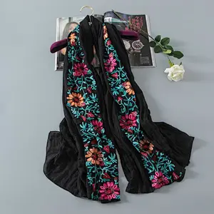 India scarf silk scarf cartoon printed silk fabric hand embroidery designs for saree blouses