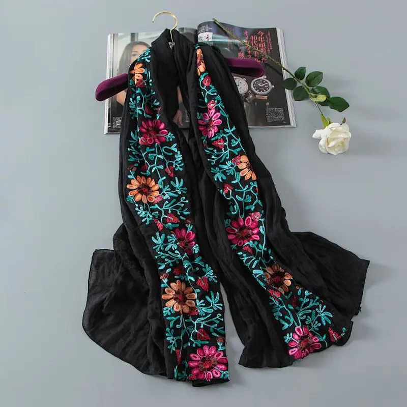 India scarf silk scarf cartoon printed silk fabric hand embroidery designs for saree blouses
