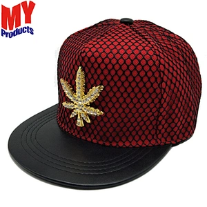 Custom logo snapback cap crystal worn denim adult women leaves canada hat