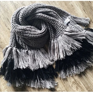 Autumn and winter knit scarf with thick wool big tassel  lady neck scarf