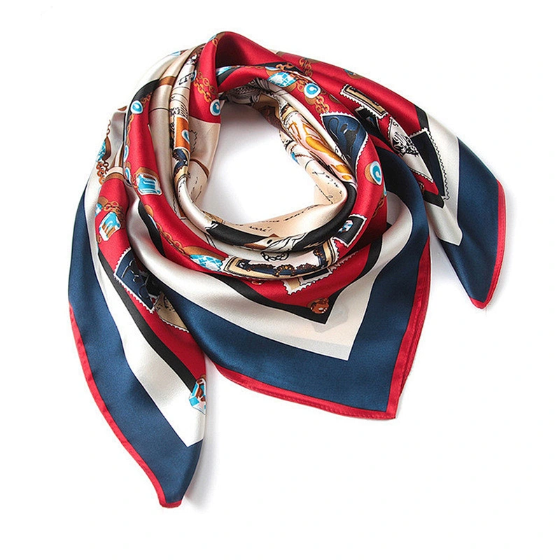 Hot sale custom printed cheap woman silk neck scarf
