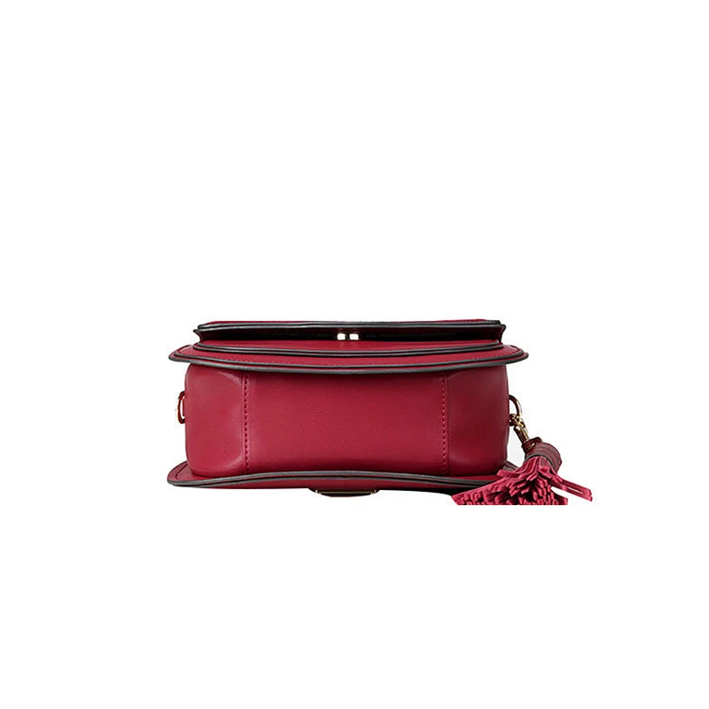 Latest fashion genuine leather shoulder bag tassel crossbody bag for women