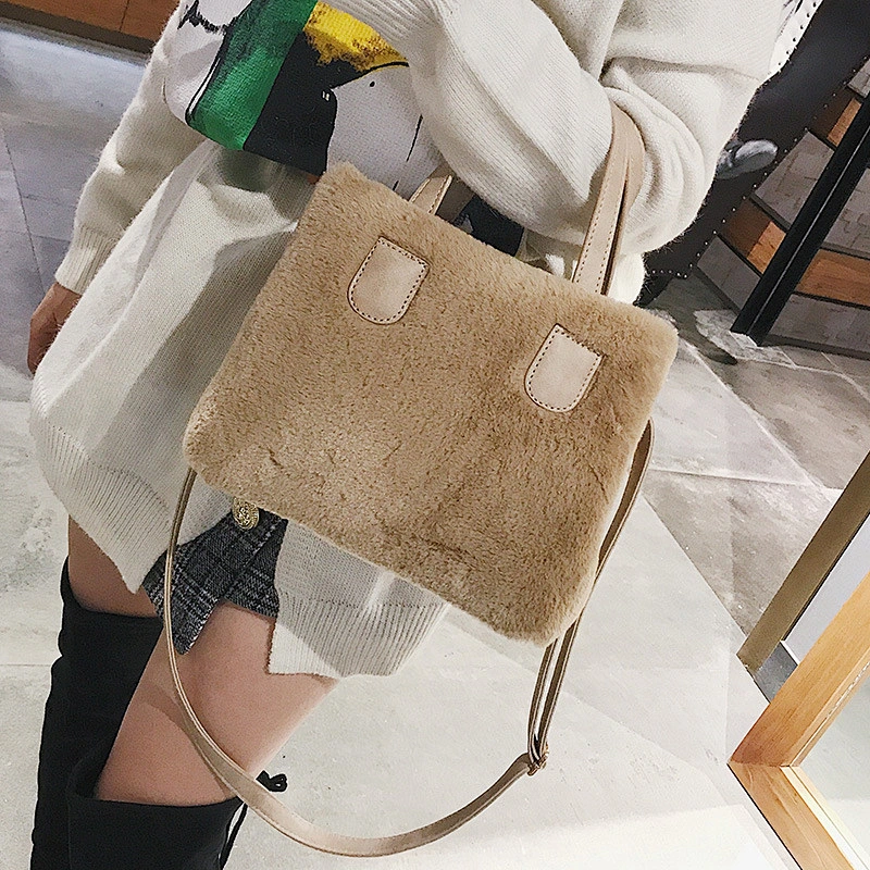 Hot sale classic design handbag ladies bags plush handbag women