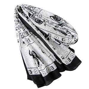 Autumn and winter elephant printed  oversized shawl versatile beach sunshade women's scarf