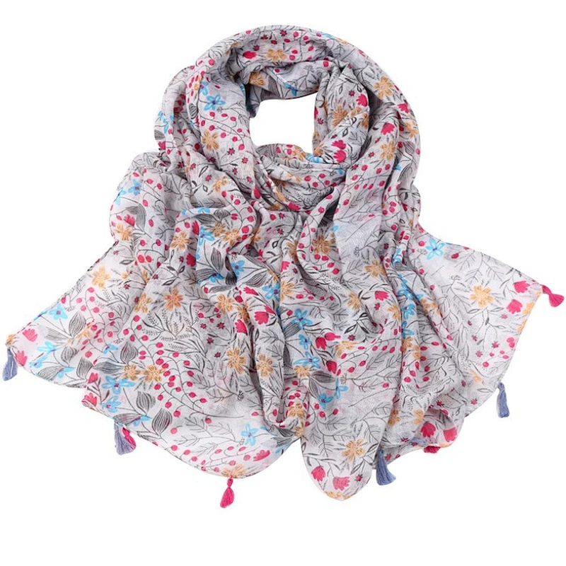 Summer new floral  flower ventilate scarf long travel sunshade beach  shawl