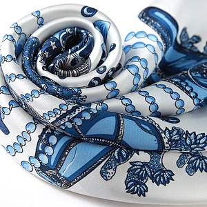 Hot sale custom printed cheap woman silk neck scarf