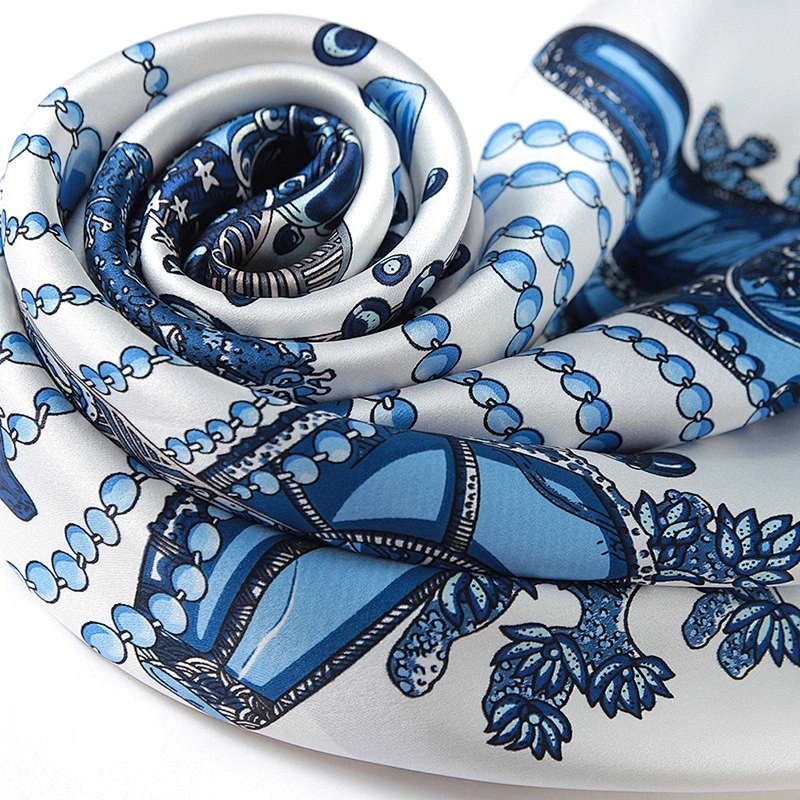 Hot sale custom printed cheap woman silk neck scarf