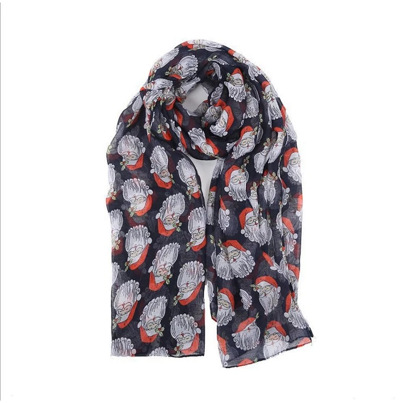 New fashion Christmas Santa Claus floral print scarf