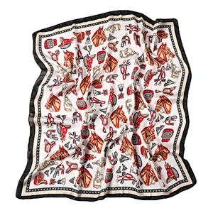 2019 New arrival luxury ladies silk scarf decorative scarf square printed satin hijab