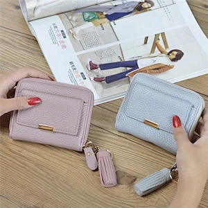 Hot Sale Professional Women Genuine Leather Wallet Girls Mini Short Wallet