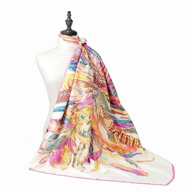New Products Muslim Jersey Hijabs Shawl Women'S Square 100% Real Silk Scarf