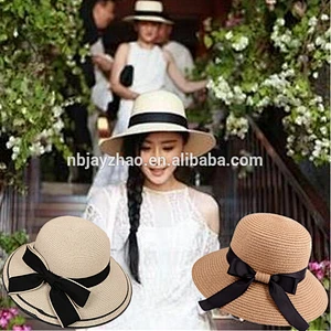 Stock Character Style and Plain Pattern straw sun visor cap
