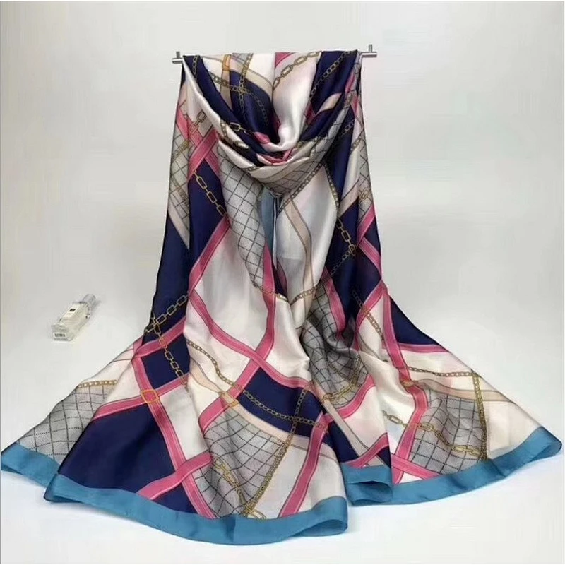 Silk scarf ketchy retro shading beach scarf for women