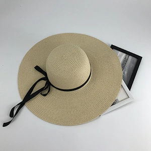 2017 sex women Lady promotional straw hat floppy hat beach hat