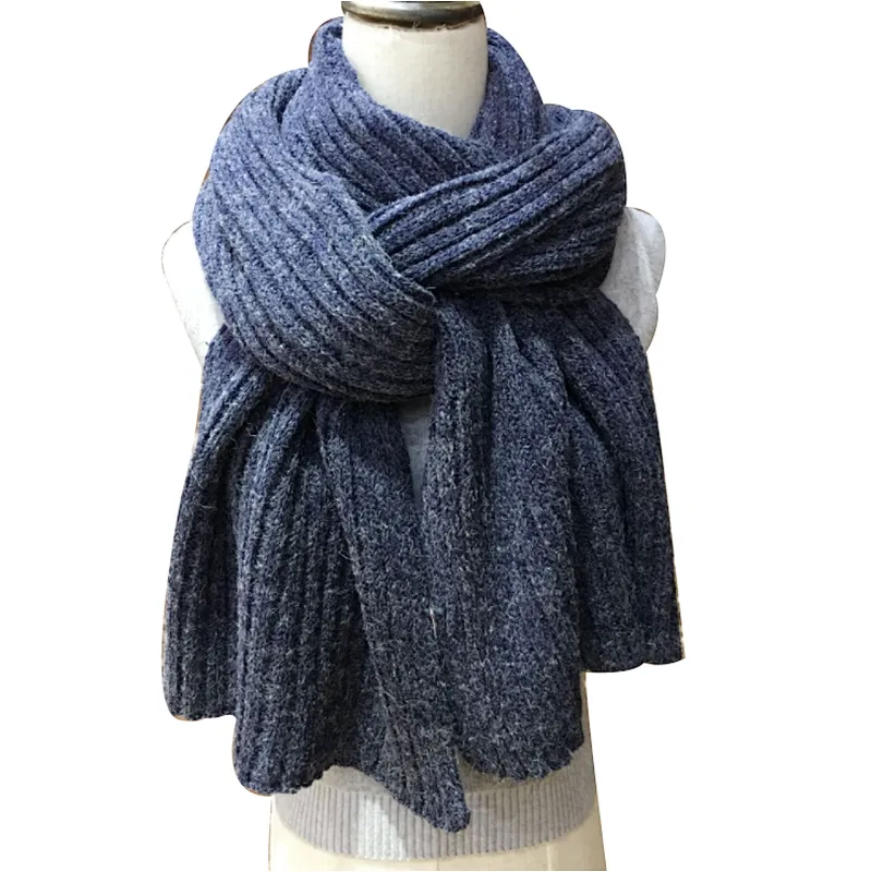 Thickened winter knitted wool scarf warm long neck scarf