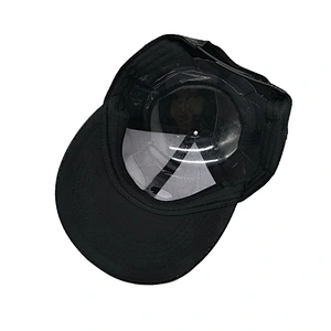 Custom 5-panel pu leather flat visor baseball hat men baseball caps with embroidery