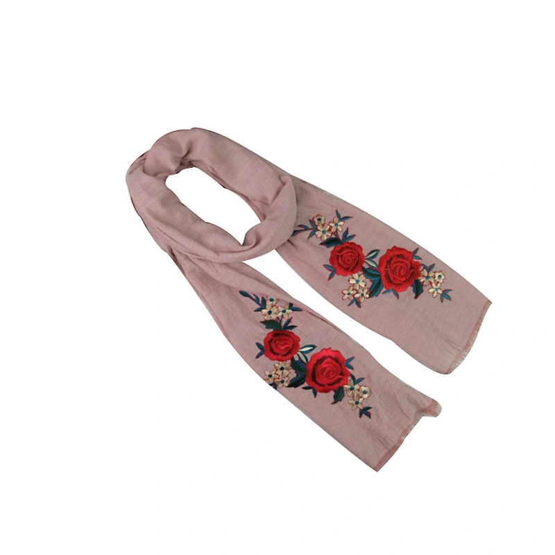 New style scarf with rose embroidery woman's scarf