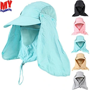 Ear And Neck Flap Cover Bucket Hat Outdoor Sun Protection Fishing Cap