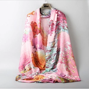 Spray painting scarf spring and autumn Korean version s herringbone silk scarf