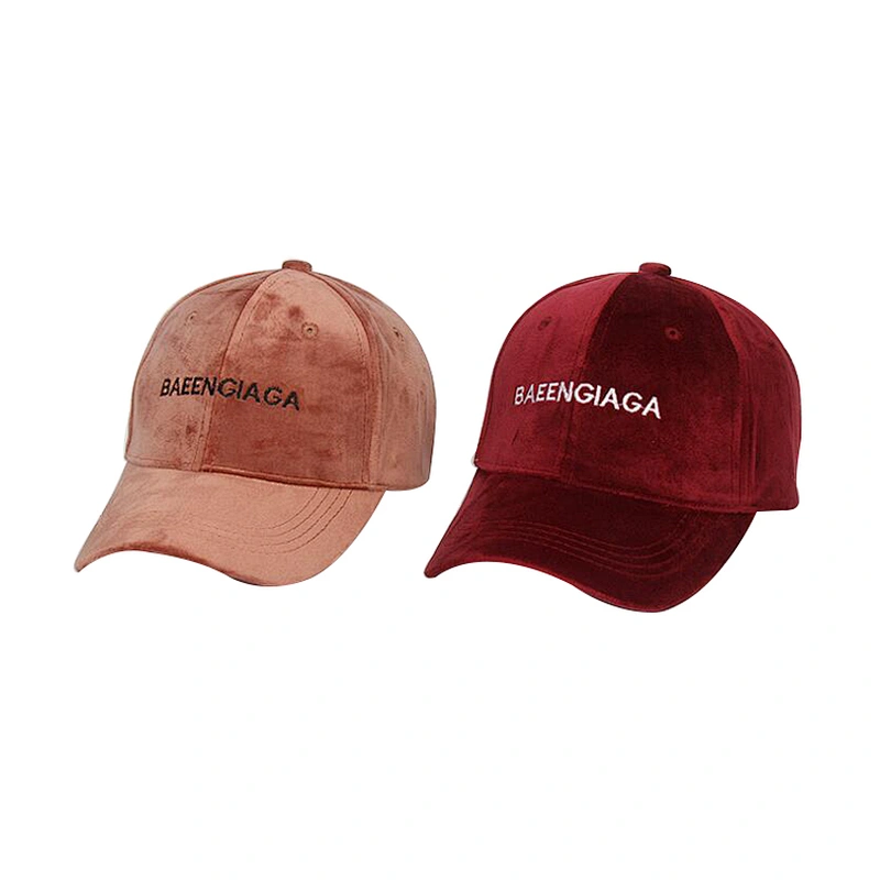Low MOQ Autumn and Winter Warm Solid Color Gold Velvet Unisex Soft Trend Couple Hip Hop Hat Baseball Cap