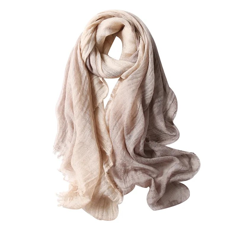 Wool scarf women's large size autumn and winter gradient neck versatile scarf
