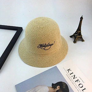 Floppy Foldable Summer Sun Beach Cloche Raffia Women Straw Hat