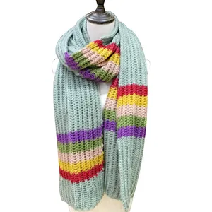 New style rainbow scarf thickened student warm scarf