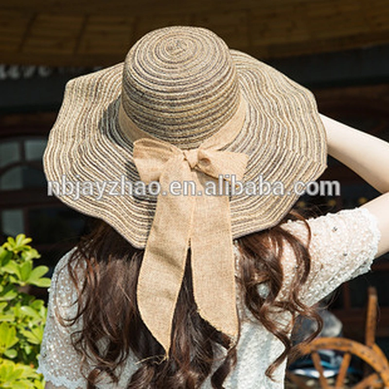 2017hot selling women roll brim raffia straw sun hat