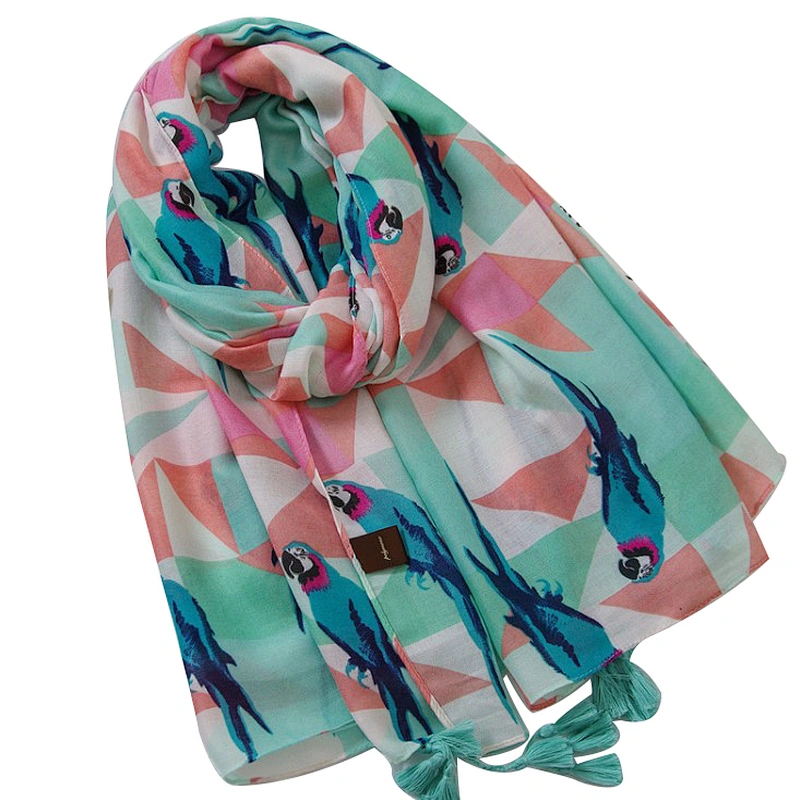 New style hand-painted parrot pattern sunshade beach towel holiday scarf
