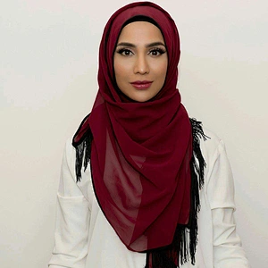 Scarf Women Hijab Habotai Silk Chiffon Tassel Scarves Hot Hijab Sexy Women Scarf