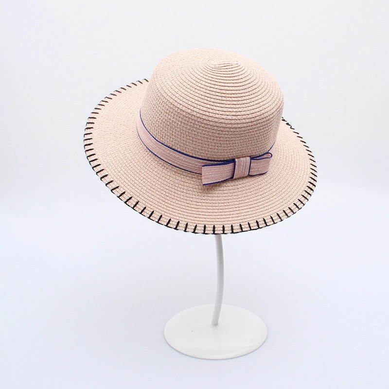 Summer Style Sun Hat Beach Caps Women Wide Brim Breathable Bowler Round Bucket Straw Beach Hat