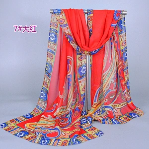 Hot Sell Crochet Patterns Printed Tribal Scarf Ladies Cotton Scarves