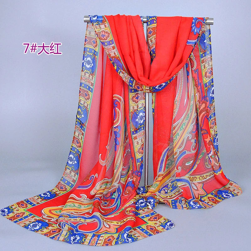 Hot Sell Crochet Patterns Printed Tribal Scarf Ladies Cotton Scarves