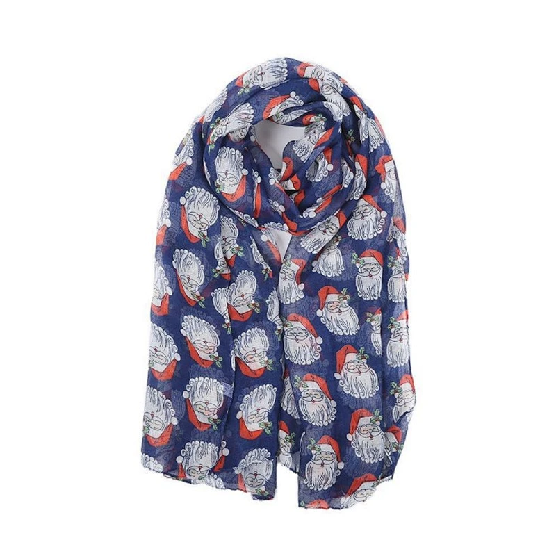 New fashion Christmas Santa Claus floral print scarf