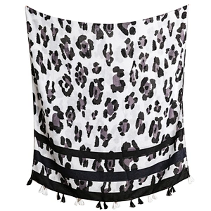 Artistic style versatile color matching leopard print shawl scarf