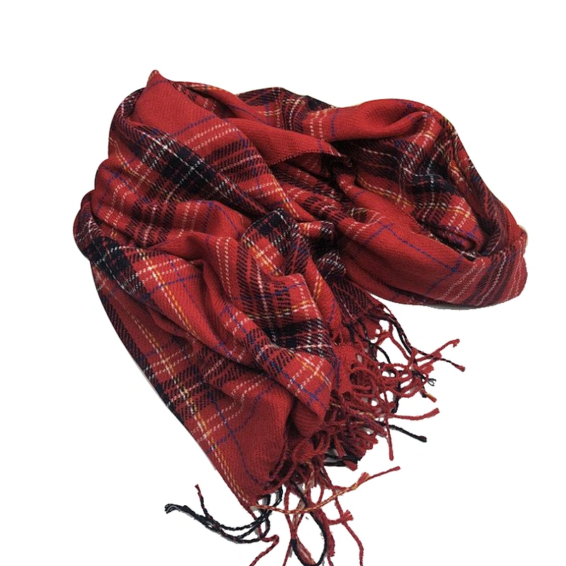Christmas autumn and winter check shawl Scottish classic versatile tassel warm thickened scarf