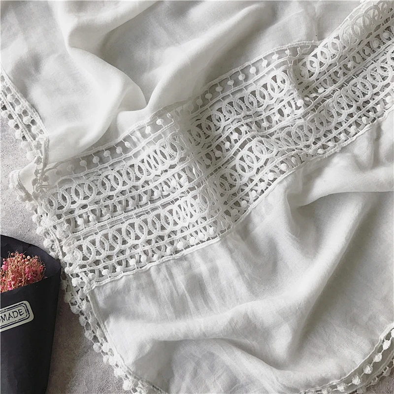 Silk Scarf White Girl Christmas Knitted Scarf Accessories For Woman