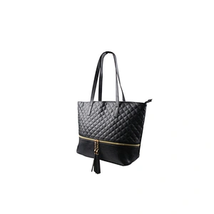 Factory Wholesale Lady Black Leather Handbags With Tassel