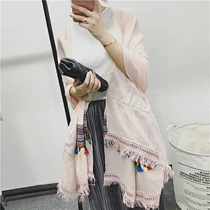 Scarf Muslim Silk Batik Poncho Turbans Women Hijab Scarves Bouncy Scarf