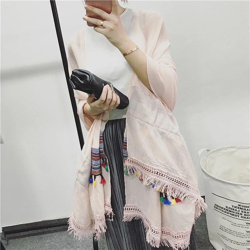 Scarf Muslim Silk Batik Poncho Turbans Women Hijab Scarves Bouncy Scarf